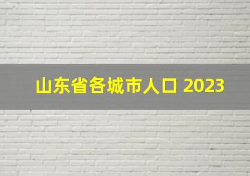 山东省各城市人口 2023